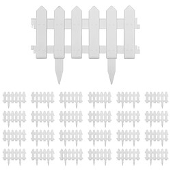 vidaXL Bordures de pelouse - 10 m - Blanc