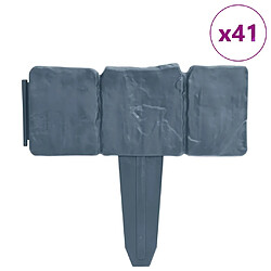 vidaXL Clôture de jardin/pelouse plastique 41 pcs 10 m