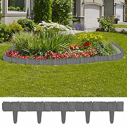 vidaXL Clôture de jardin/pelouse plastique 41 pcs 10 m