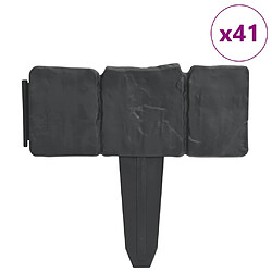 vidaXL Clôture de jardin/pelouse plastique 41 pcs 10 m