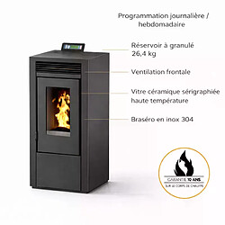 Interstoves Pack Poêle à granules MARINA 11 Etanche + Kit Conduit Ventouse (sortie façade) -