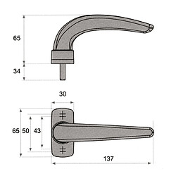 Fapim Béquille de porte levier en aluminium