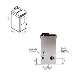 Interstoves Pack Poêle à Granulés Marina 8 Étanche + Kit Conduit Double Flux Vertical Ø80/125 - pas cher