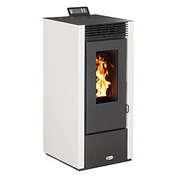 Optimo Ustica - Blanc Poêle à granulés - 14 kW - Étanche - Réservoir 25 kg - Programmation 7 jours - Fabriqué en Italie