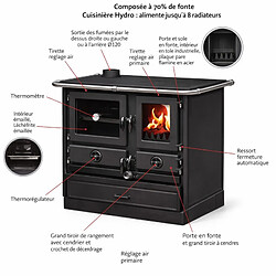 Interstoves Cuisinière à bois Magnum Thermo MBS en fonte | bouilleur sortie côté droit -