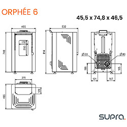 Acheter Poêle à granulés de bois 6.1kw noir - ORPHEE 6 NOIR - SUPRA