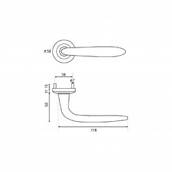 Poignée de porte Aliénor en aluminium - chromé