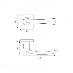 Poignée de porte levier en aluminium chromé