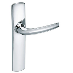 Vachette poignée de porte sur plaque Angers chromée