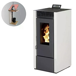 Interstoves Pack Poêle à granules MARINA 14 Etanche Canalisable + Kit Conduit Vertical 80/125 - 
