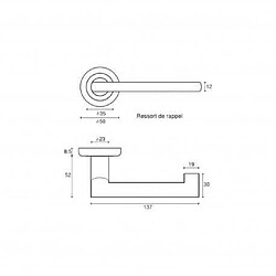 Poignée de porte Pyla en aluminium - chrome