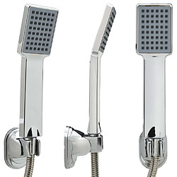 Helloshop26 Pomme de douche à main avec tuyau - Chrome
