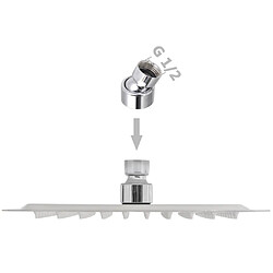 helloshop26 Lot de 2 Pommeaux Douche Carré - Inox pas cher