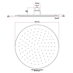 Helloshop26 Pommeau de douche rond - Inox 25 cm