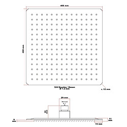 Pommeau de douche Helloshop26 - 40 x 40 cm