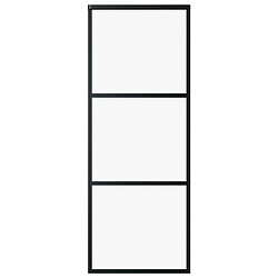 vidaXL Porte coulissante Verre ESG 76x205 cm - Noir
