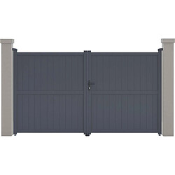 Habitat Et Jardin Portail aluminium Maurice - 299.5 x 155.9 cm - Gris