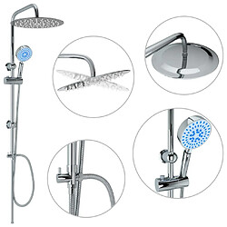 Helloshop26 Ensemble de douche à deux têtes - Acier inox