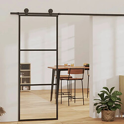 vidaXL Porte coulissante Verre ESG 76x205 cm - Noir