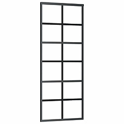 vidaXL Porte coulissante - Verre ESG et aluminium - 76x205 cm - Noir