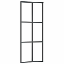 vidaXL Porte coulissante Verre ESG 76x205 cm - Noir