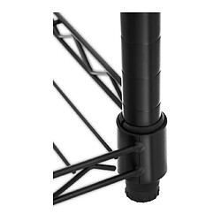 Helloshop26 Portant vêtements 2 tringles Noir