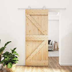 Porte NARVIK Naturel 85 x 210 cm Bois de pin massif vidaXL | Leroy Merlin