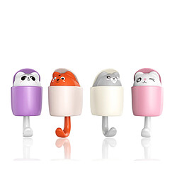 Lot de 4 patères adhésives - Violet