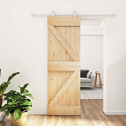 vidaXL Porte coulissante pin massif 70x210 cm avec kit