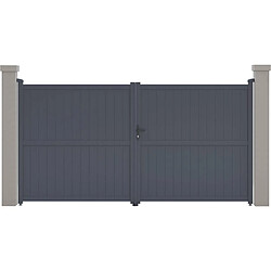 Habitat Et Jardin Portail aluminium Maurice - 349.5 x 180.9 cm - Gris