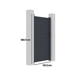 Avis Habitat Et Jardin Portillon aluminium [ ]Marc[ ] - 101.2 x 180.9 cm - Gris