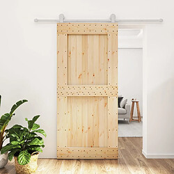 vidaXL Porte coulissante pin massif 95x210 cm avec kit
