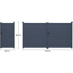 Avis Habitat Et Jardin Pack portail + portillon Marc - Gris