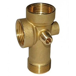Ribimex Raccord surpresseur 5 voies - Laiton Raccord surpresseur - Laiton - 3 voies 1" - 2 voies 1/4"