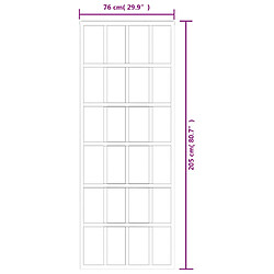 vidaXL Porte coulissante verre et aluminium 76x205 cm pas cher