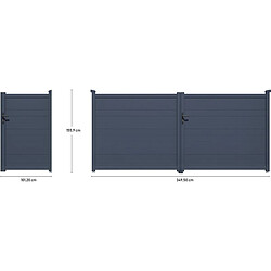 Avis Habitat Et Jardin Pack portail + portillon Marc - Gris