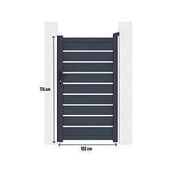 Avis Habitat Et Jardin Portillon en aluminium Bastien - 100 x 176 cm - Anthracite