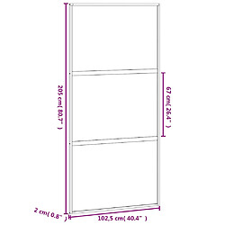 VidaXL Porte coulissante blanc - 102,5x205 cm Verre aluminium pas cher