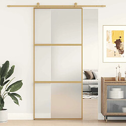 VIDAXL Porte coulissante doré verre ESG et aluminium 90x205 cm