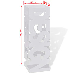 vidaXL Porte-parapluie carré Blanc pas cher