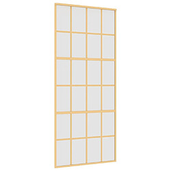 Vidaxl Porte coulissante Verre ESG dépoli - Doré