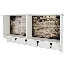 Pegane Porte-manteau mural vintage - 4 accroches