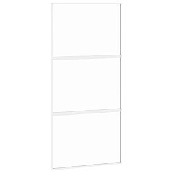 VidaXL Porte coulissante blanc - 102,5x205 cm Verre aluminium