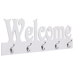 vidaXL Porte-manteau mural WELCOME Blanc