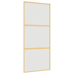 VIDAXL Porte coulissante doré verre ESG et aluminium 90x205 cm
