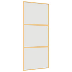 VIDAXL Porte coulissante doré verre ESG et aluminium 90x205 cm