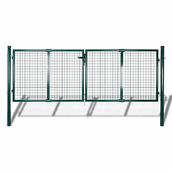vidaXL Portail de Clôture Acier Vert 306x175 cm