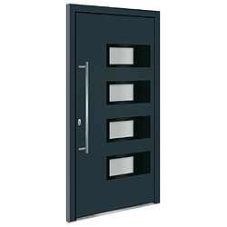 vidaXL Porte d'entrée - Anthracite 110x210 cm Aluminium PVC