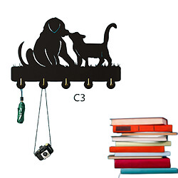 Patère murale animaux - Noir