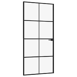 vidaXL Porte d'intérieur 93x201,5 cm Verre et aluminium - Noir